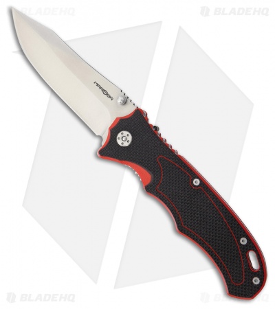 MARSER Kampfer 8 Liner Lock Knife Black/Red G-10 (4" Satin 8Cr14MoV)