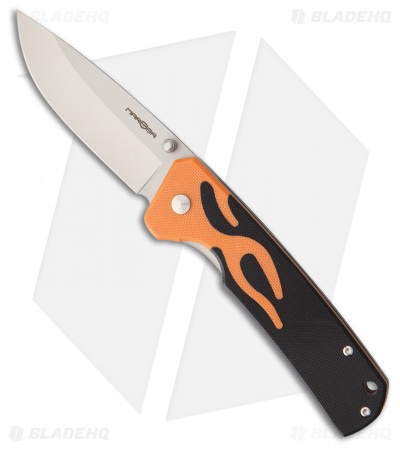 MARSER Stadter 17 Liner Lock Knife Black/Orange G-10 (3.25" Bead Blast) 