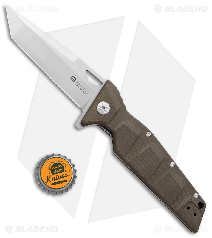 Maserin Artiglio Tanto Knife Steel/Green G10 (3.75" Stonewash) 420G10V