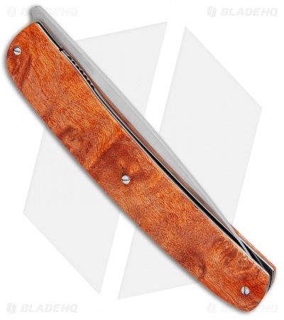 Maserin Gourmet Liner Lock Knife Orange Burl Wood (3.8" Satin)
