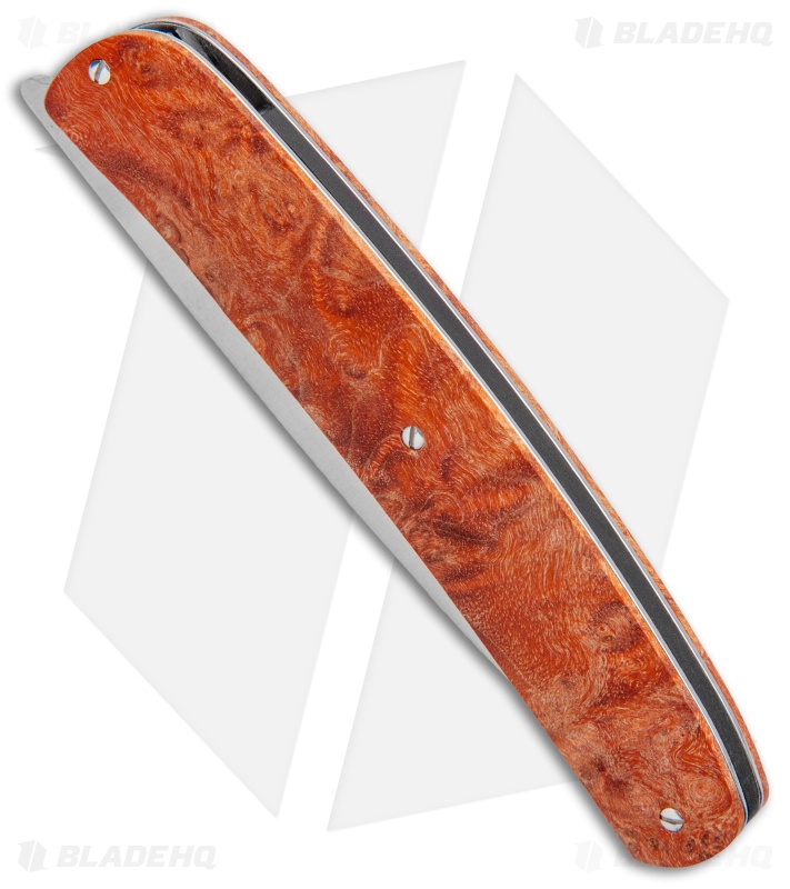 Maserin Gourmet Liner Lock Knife Orange Burl Wood (3.8" Satin)