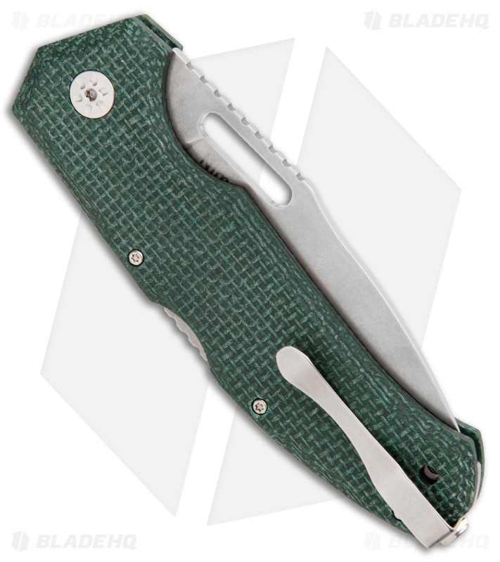 Maserin Nimrod Lockback Knife Green Canvas Micarta (3.5" Stonewash) 480MV