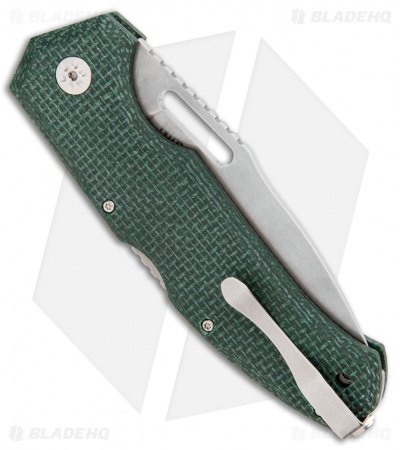 Maserin Nimrod Lockback Knife Green Canvas Micarta (3.5" Stonewash) 480MV