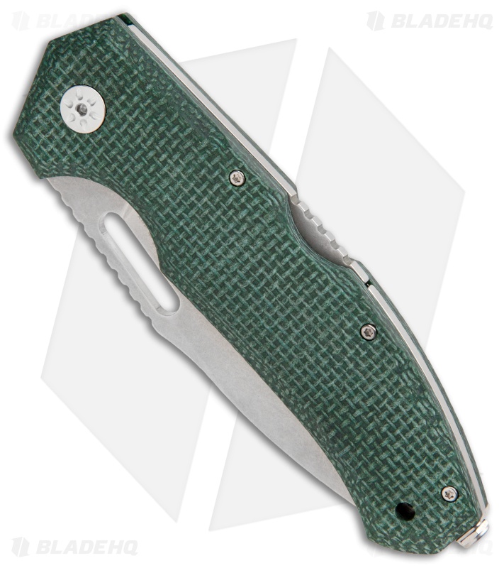 Maserin Nimrod Lockback Knife Green Canvas Micarta (3.5" Stonewash) 480MV
