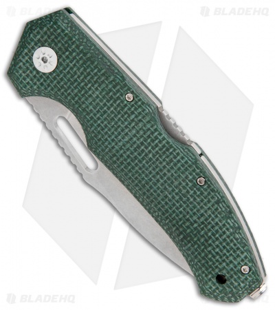 Maserin Nimrod Lockback Knife Green Canvas Micarta (3.5" Stonewash) 480MV