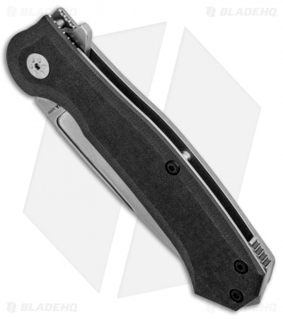 Maserin Police Frame Lock Knife Black G-10 (3.75" Stonewash)