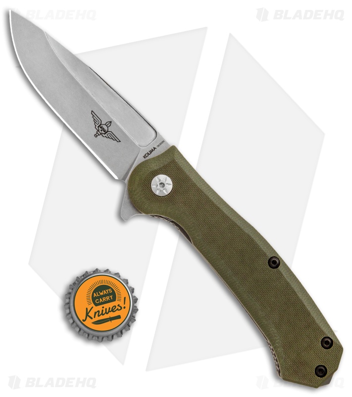 Maserin Police Frame Lock Knife Green G-10 (3.75" Stonewash)