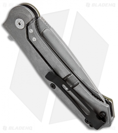 Maserin Police Frame Lock Knife Green G-10 (3.75" Stonewash)