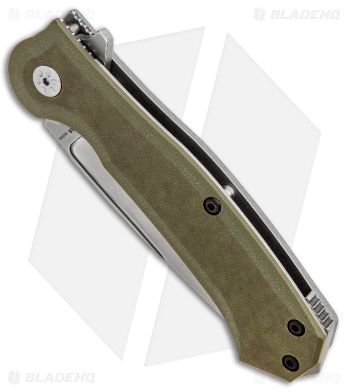 Maserin Police Frame Lock Knife Green G-10 (3.75" Stonewash)