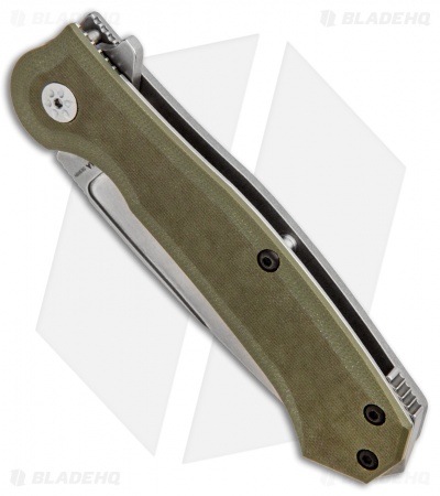 Maserin Police Frame Lock Knife Green G-10 (3.75" Stonewash)