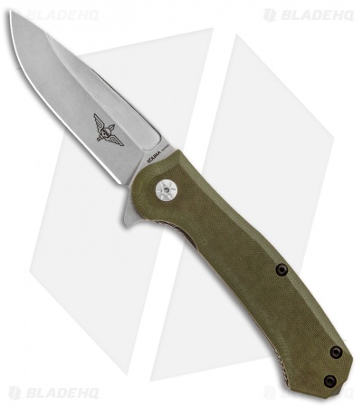 Maserin Police Frame Lock Knife Green G-10 (3.75" Stonewash)