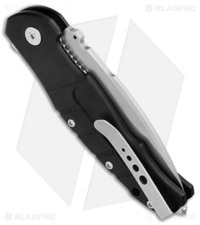 Maserin Sergio Consoli Pitbull Liner Lock Flipper Knife Black (3.6" SW) 404/N