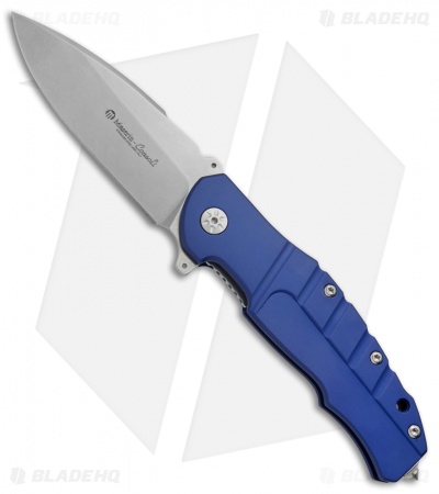 Maserin Sergio Consoli Pitbull Liner Lock Flipper Knife Blue (3.6" SW) 404/B