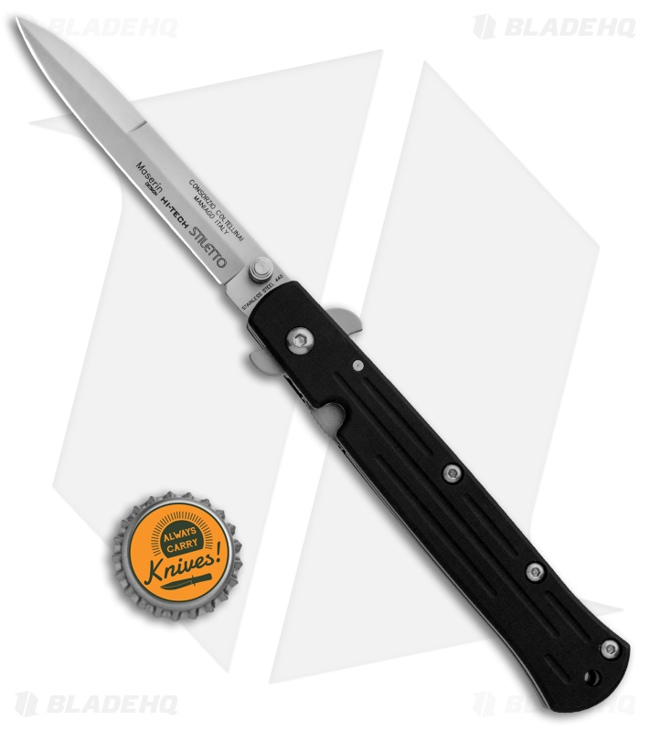Maserin Stilletto Bayonet Liner Lock Knife Black (3.8" Bead Blast) 620B