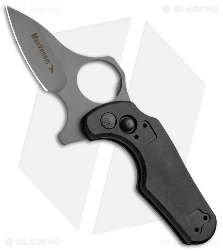 Max Venom Dimachaerus Jr. Impact Folding Knife Black (3" Bead Blast)