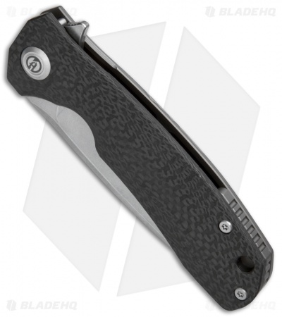 Maxace Balance 2017 Frame Lock Knife Black CF/Anodized (3.625" Stonewash M390)
