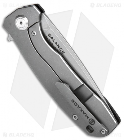 Maxace Balance 2017 Frame Lock Knife Black Carbon Fiber (3.625" Stonewash M390)