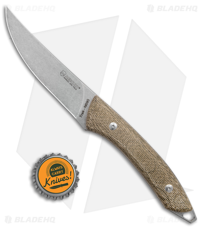 Mercury Trek Fixed Blade Knife | Green Micarta + Satin | Blade HQ