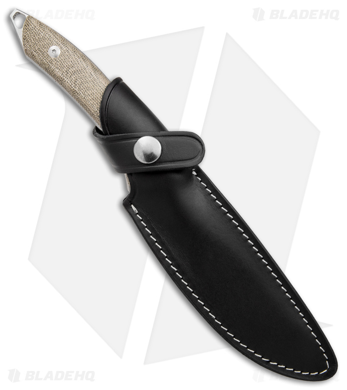 Mercury Trek Fixed Blade Knife Green Canvas Micarta Handle (5.1" Satin)