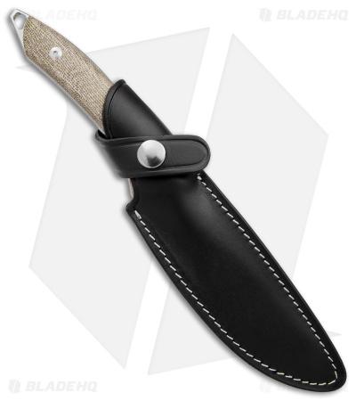 Mercury Trek Fixed Blade Knife Green Canvas Micarta Handle (5.1" Satin)