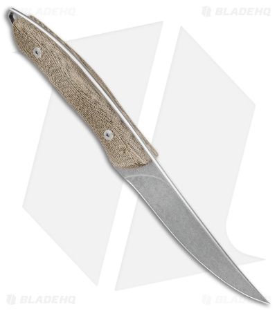 Mercury Trek Fixed Blade Knife Green Canvas Micarta Handle (5.1" Satin)