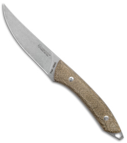 Mercury Trek Fixed Blade Knife Green Canvas Micarta Handle (5.1" Satin)