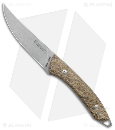 Mercury Trek Fixed Blade Knife Green Canvas Micarta Handle (5.1" Satin)