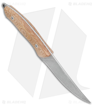 Mercury Trek Fixed Blade Knife Natural Canvas Micarta Handle (5.1" Satin)