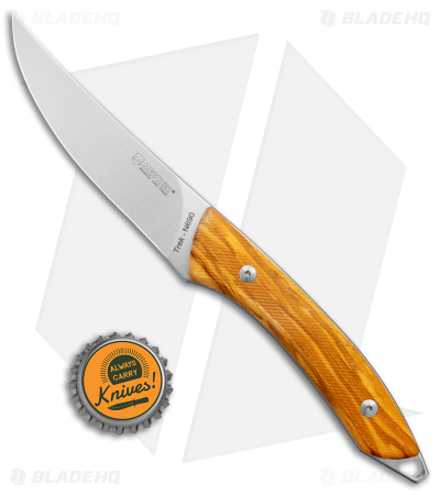 Mercury Trek Fixed Blade Knife Olive Wood Handle (5.1" Satin)