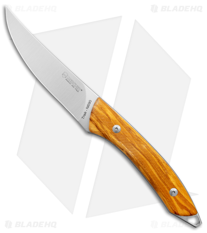 Mercury Trek Fixed Blade Knife | Olive Wood + Satin | Blade HQ