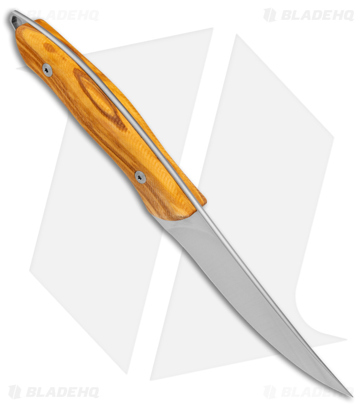 Mercury Trek Fixed Blade Knife Olive Wood Handle (5.1" Satin)