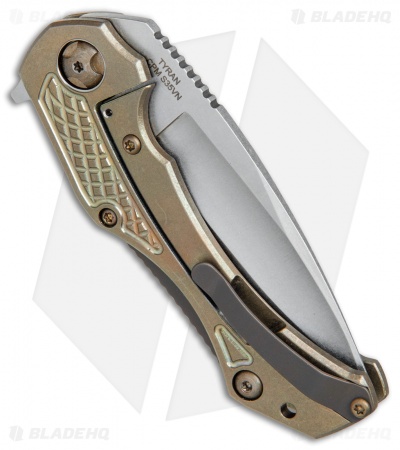 Mikkel Willumsen Urban Tactical Tyran Flipper Knife Bronze Titanium (3.6" SW)