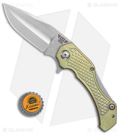 Mikkel Willumsen Urban Tactical Tyran Flipper Knife Green Titanium (3.6" SW)