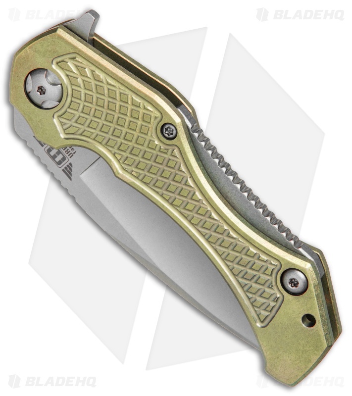 Mikkel Willumsen Urban Tactical Tyran Flipper Knife Green Titanium (3.6" SW)
