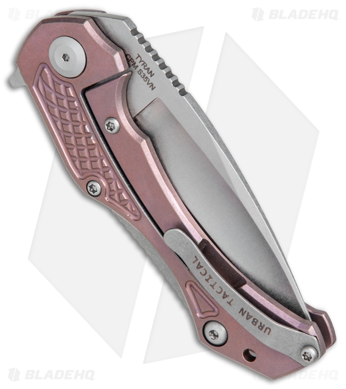 Mikkel Willumsen Urban Tactical Tyran Flipper Knife Purple Titanium (3.6" SW)