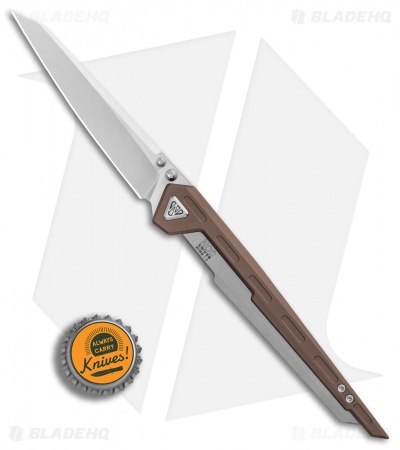 NOC Knives Wing Titanium Frame Lock Knife Bronze (3.5" Stonewash) MT-0103