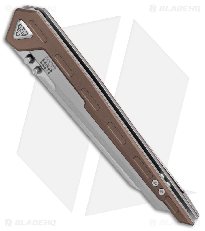 NOC Knives Wing Titanium Frame Lock Knife Bronze (3.5" Stonewash) MT-0103