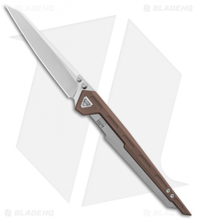 NOC Knives Wing Titanium Frame Lock Knife Bronze (3.5" Stonewash) MT-0103