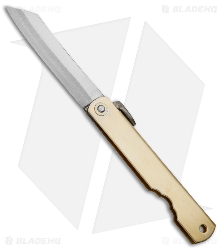Nagao Higonokami 3.5" Friction Folder Brass (2.6" Satin) 