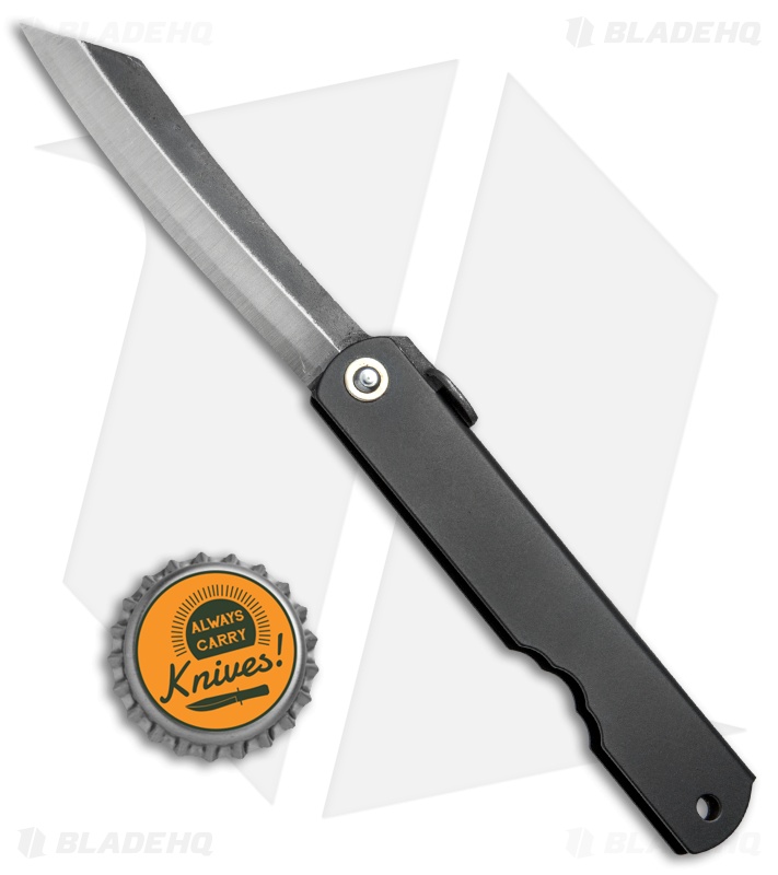 Nagao Higonokami Friction Folder Black Stainless Steel (3" Aogami) 