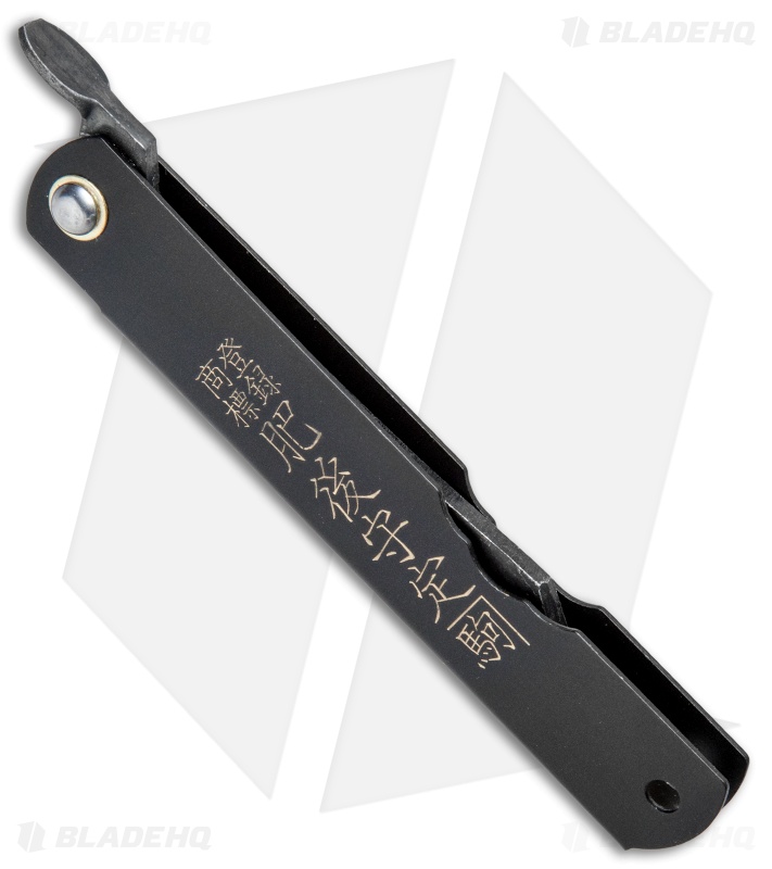 Nagao Higonokami Friction Folder Black Stainless Steel (3" Aogami) 