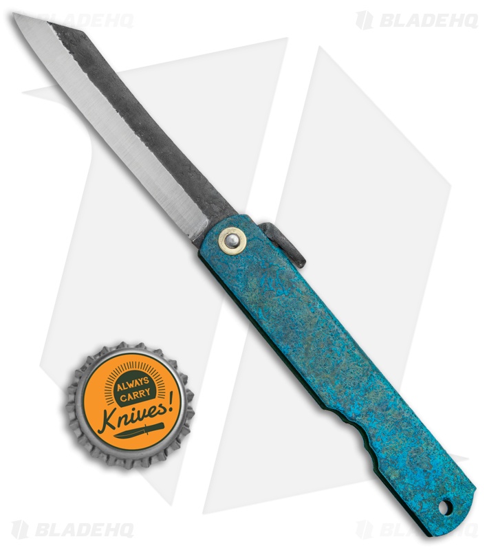 Nagao Higonokami Koriwa Friction Folder Turquoise Brass (2.8