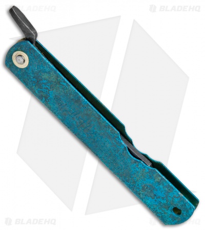 Nagao Higonokami Koriwa Friction Folder Turquoise Brass (2.8