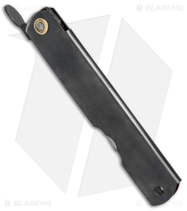 Nagao Higonokami No. 4 Friction Folder Black Stainless Steel (2.6" Satin) 