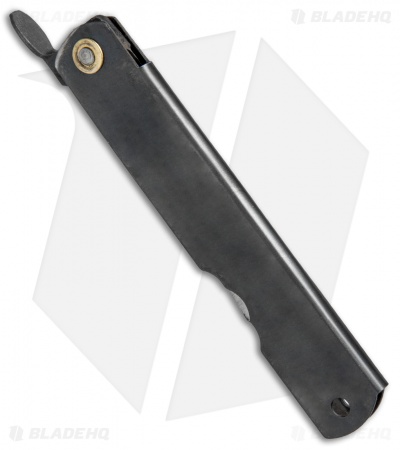 Nagao Higonokami No. 4 Friction Folder Black Stainless Steel (2.6" Satin) 