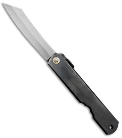 Nagao Higonokami No. 4 Friction Folder Black Stainless Steel (2.6" Satin) 