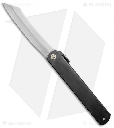 Nagao Higonokami No. 5 Friction Folder Black Stainless Steel (3.6" Satin) 