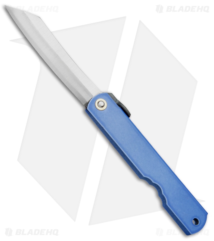 Nagao Higonokami No. 7 Friction Folder Light Blue Iron (2.8" Satin)