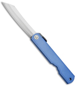 Nagao Higonokami No. 7 Friction Folder Light Blue Iron (2.8" Satin) 