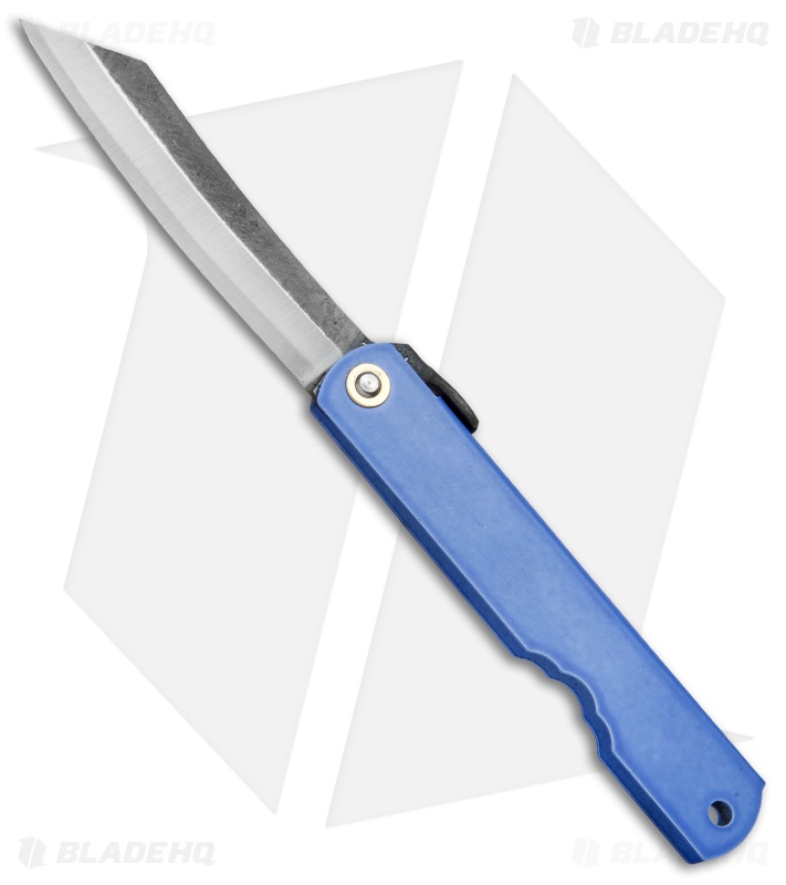 Nagao Higonokami No. 7 Friction Folder Light Blue Iron (2.8" Two Tone)